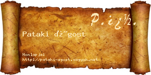 Pataki Ágost névjegykártya